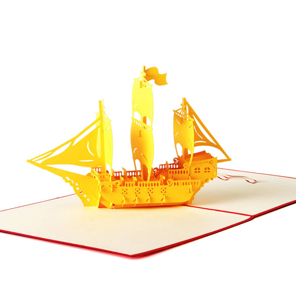 Объемная 3D открытка «Корабль»
