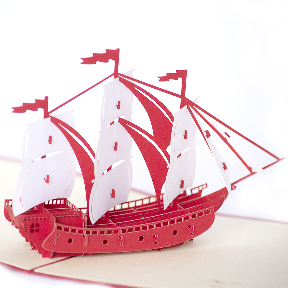 Объемная 3D открытка «Кораблик»