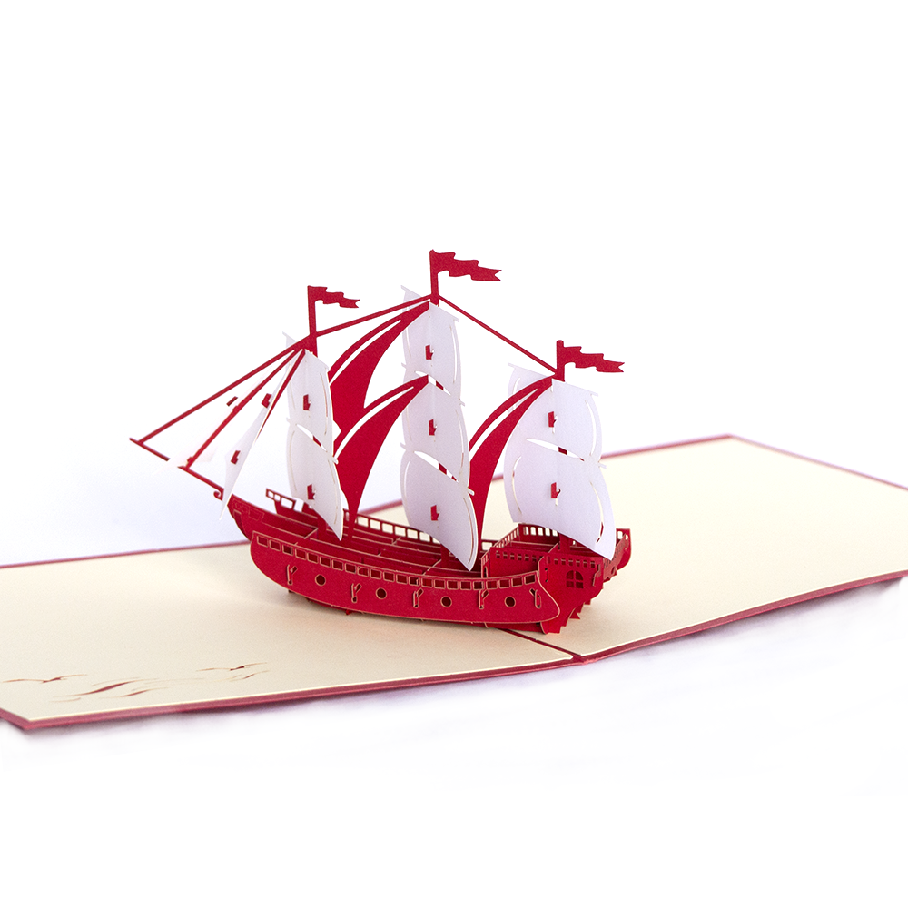 Объемная 3D открытка «Кораблик»