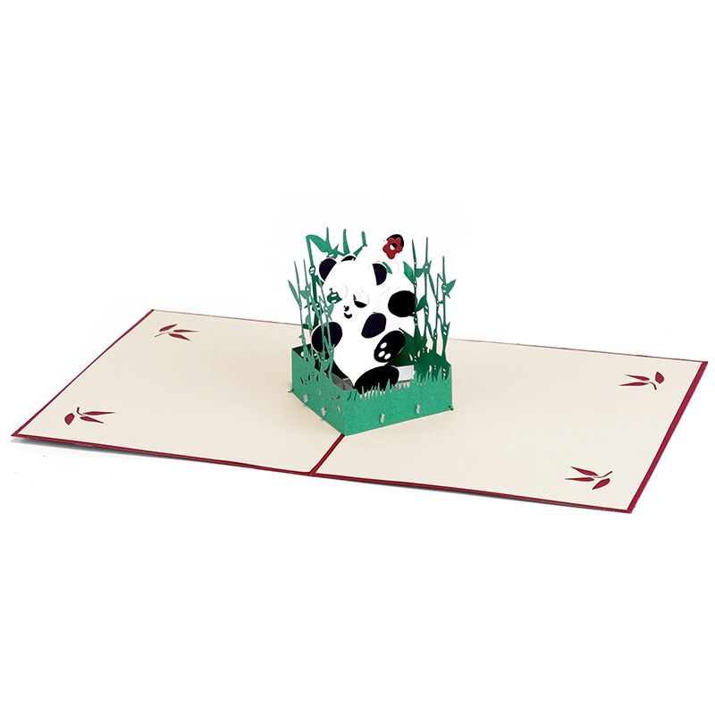 Объемная 3D открытка «Панды»