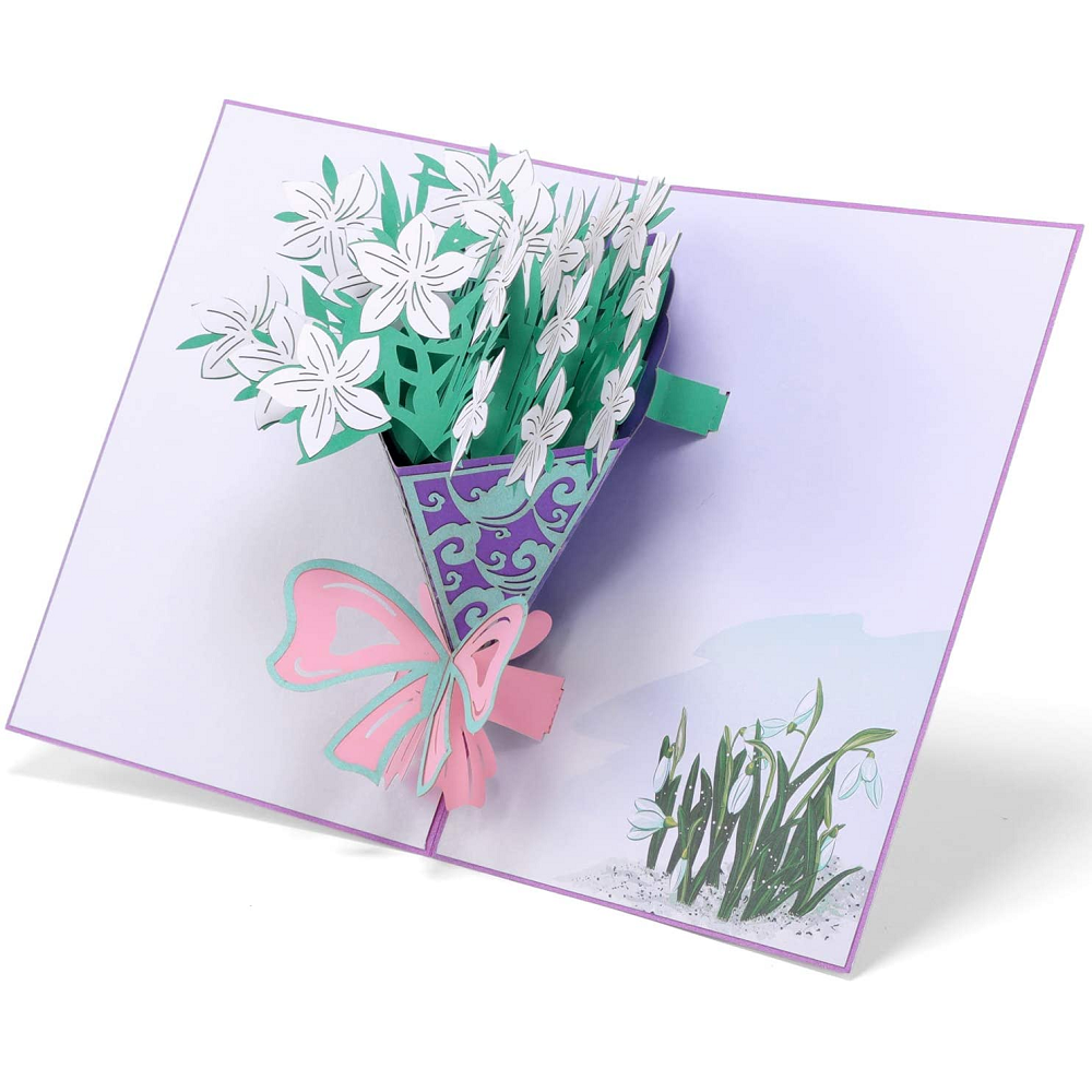 Объемная 3D открытка «Первоцветы»