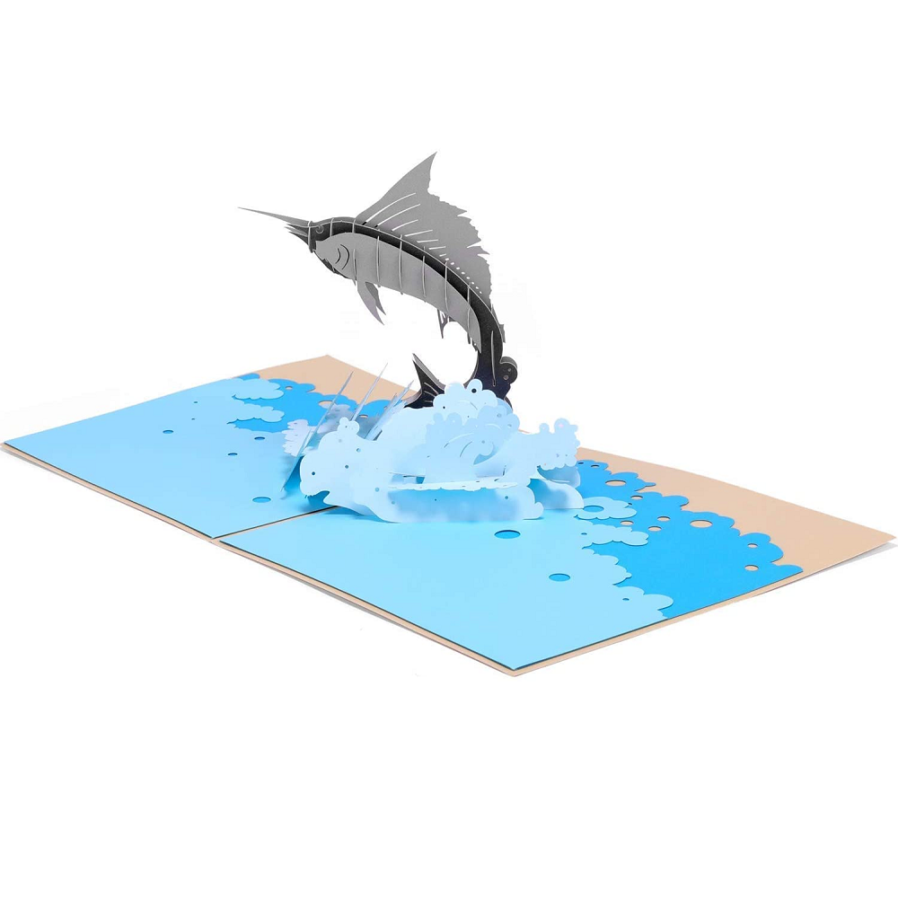 Объемная 3D открытка «Рыба-меч»