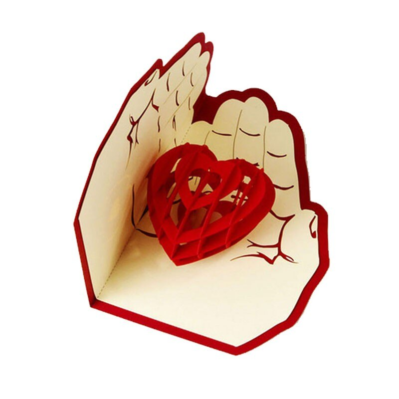 Объемная 3D открытка «Сердце в руках»