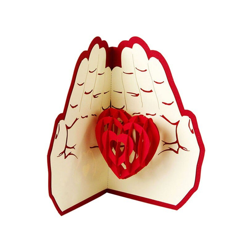 Объемная 3D открытка «Сердце в руках»
