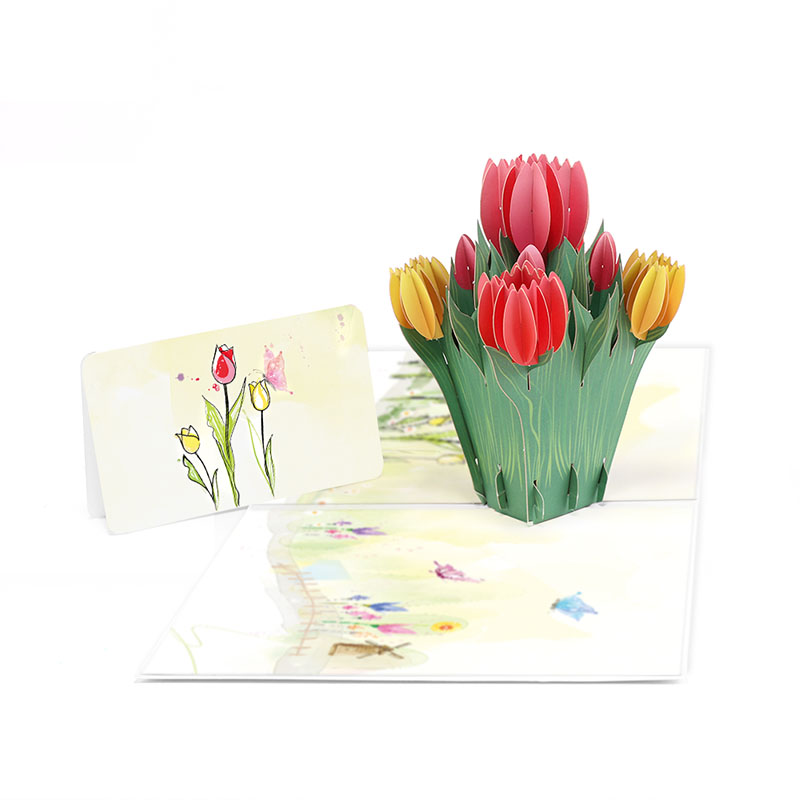 Объемная 3D открытка «Тюльпаны»