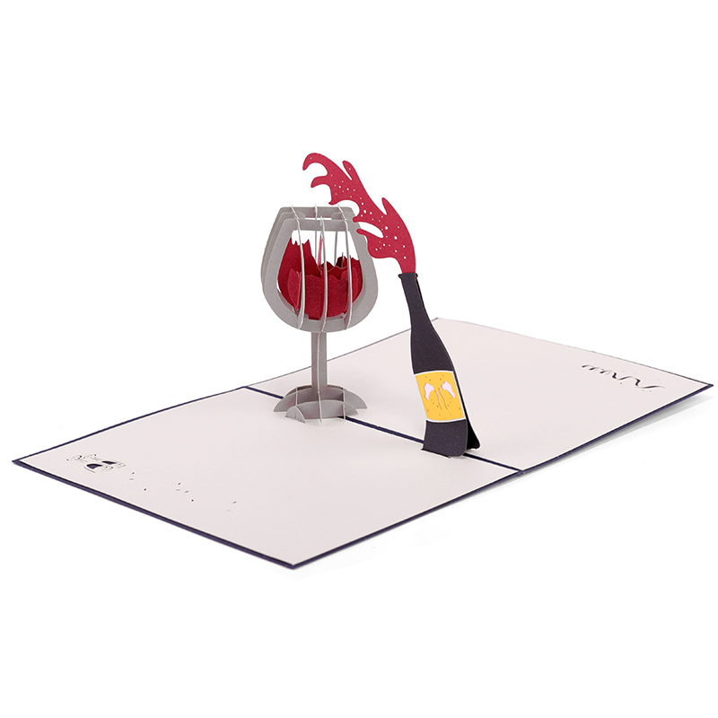 Объемная 3D открытка «Вино»