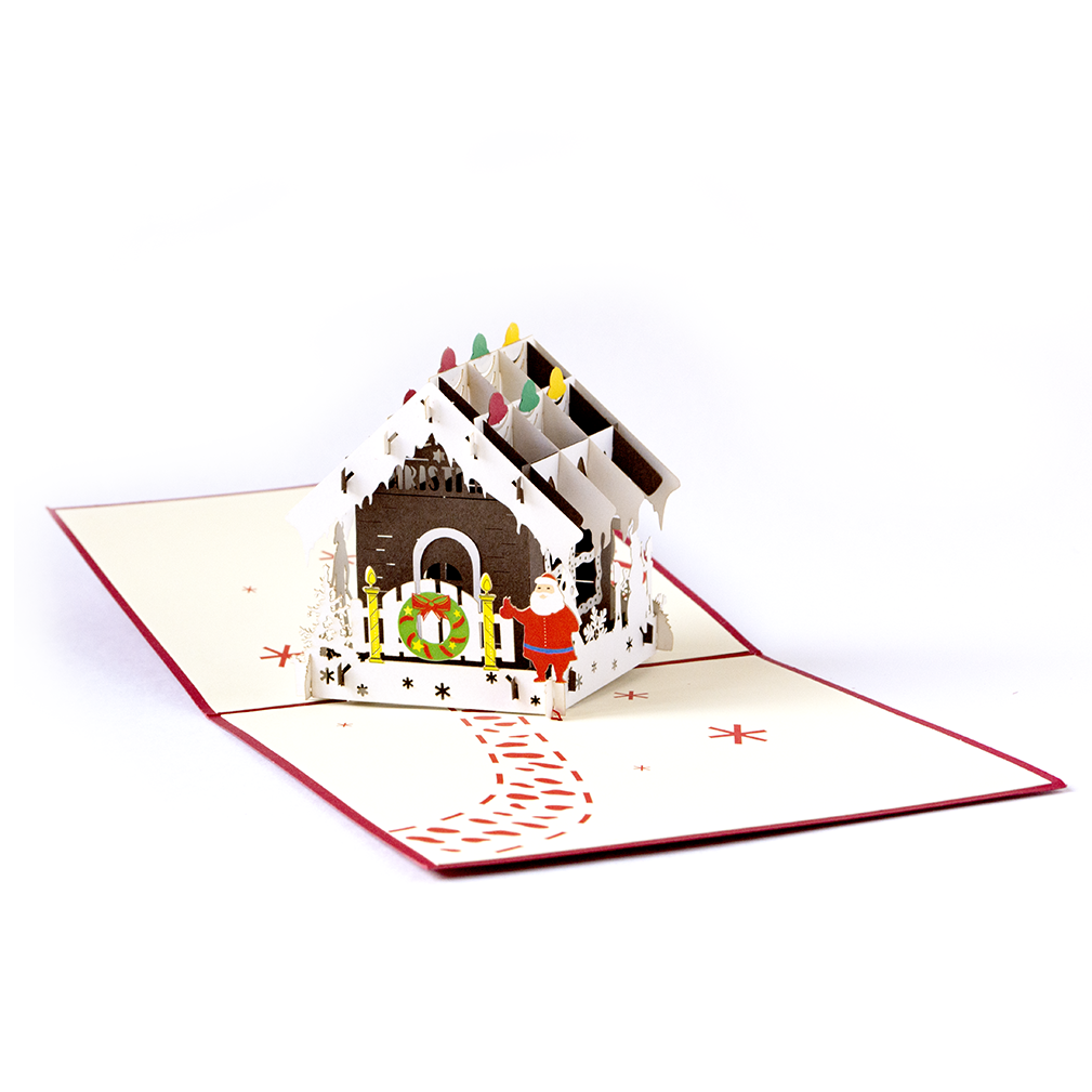 Объемная 3D открытка «Пряничный домик»