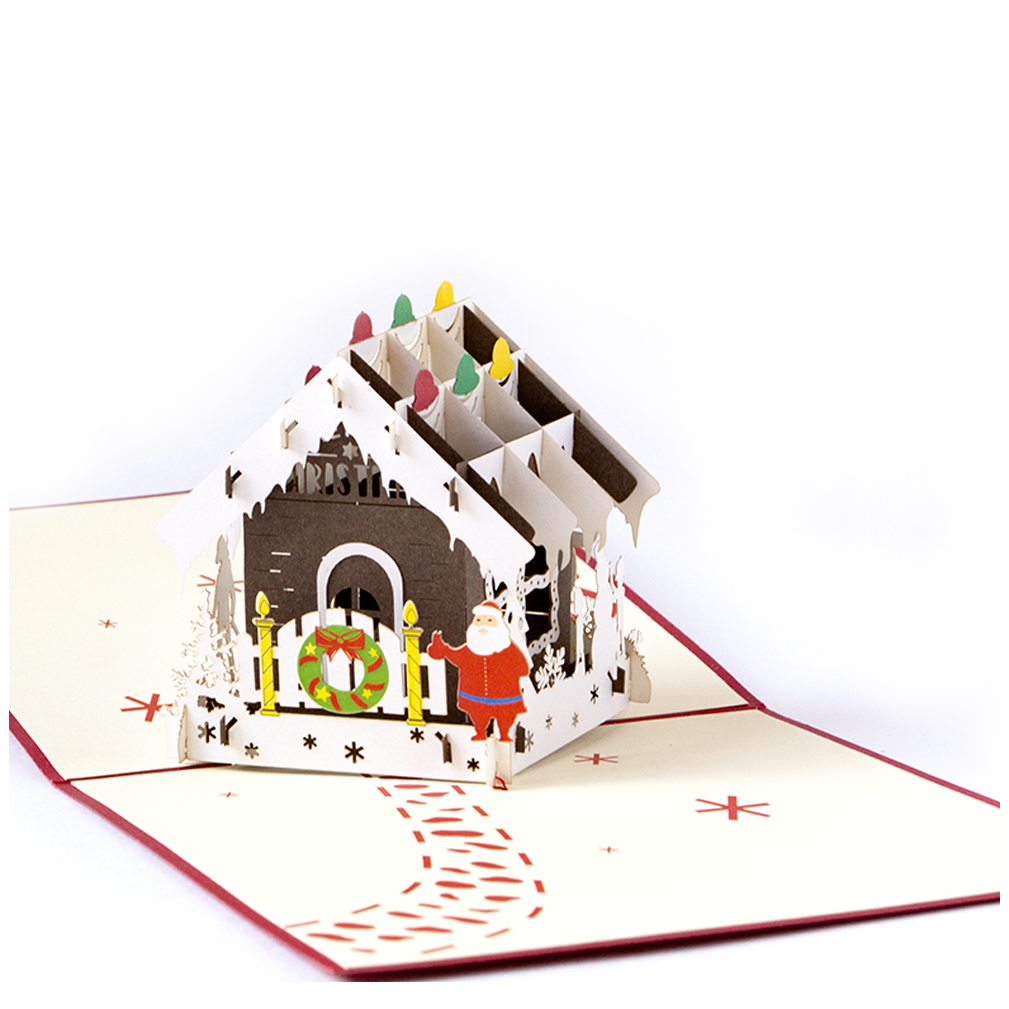 Объемная 3D открытка «Пряничный домик»